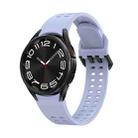 For Samsung Galaxy Watch 6 Double-row Hole Solid Color Silicone Watch Band(Light Purple) - 1