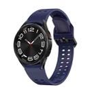 For Samsung Galaxy Watch 6 Double-row Hole Solid Color Silicone Watch Band(Dark Blue) - 1