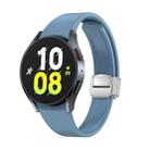 For Samsung Galaxy Watch 6 Magnetic Folding Silver Buckle Silicone Watch Band(Blue) - 1