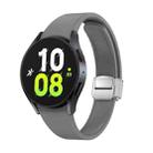 For Samsung Galaxy Watch 6 Magnetic Folding Silver Buckle Silicone Watch Band(Grey) - 1