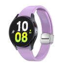 For Samsung Galaxy Watch 6 Magnetic Folding Silver Buckle Silicone Watch Band(Purple) - 1