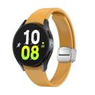 For Samsung Galaxy Watch 6 Magnetic Folding Silver Buckle Silicone Watch Band(Yellow) - 1