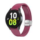 For Samsung Galaxy Watch 6 Magnetic Folding Silver Buckle Silicone Watch Band(Wine Red) - 1