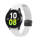 For Samsung Galaxy Watch 6 Magnetic Folding Black Buckle Silicone Watch Band(White) - 1