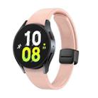 For Samsung Galaxy Watch 6 Magnetic Folding Black Buckle Silicone Watch Band(Pink) - 1