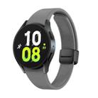 For Samsung Galaxy Watch 6 Magnetic Folding Black Buckle Silicone Watch Band(Grey) - 1