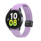 For Samsung Galaxy Watch 6 Magnetic Folding Black Buckle Silicone Watch Band(Purple) - 1