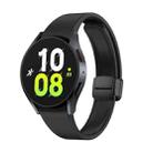 For Samsung Galaxy Watch 6 Magnetic Folding Black Buckle Silicone Watch Band(Black) - 1