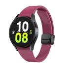 For Samsung Galaxy Watch 6 Magnetic Folding Black Buckle Silicone Watch Band(Wine Red) - 1