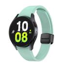 For Samsung Galaxy Watch 6 Magnetic Folding Black Buckle Silicone Watch Band(Light Green) - 1