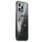For iPhone 13 Pro Max MagSafe Magnetic Stainless Steel Frame Transparent TPU Phone Case(Black) - 1