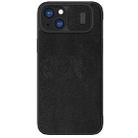 For iPhone 15 Plus NILLKIN QIN Series Pro Sliding Camera Cover Design Leather Phone Case(Black) - 1