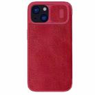 For iPhone 15 NILLKIN QIN Series Pro Sliding Camera Cover Design Leather Phone Case(Red) - 1