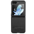 For Samsung Galaxy Z Flip5 NILLKIN QIN Series Plain Leather Phone Case(Black) - 1