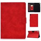 For Samsung Galaxy Tab S6 Lite P610/P615 Cowhide Texture Horizontal Flip Leather Case with Holder & Card Slots & Sleep / Wake-up Function(Red) - 1