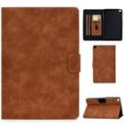 For Samsung Galaxy Tab A 8.0 (2019) T290/T295 Cowhide Texture Horizontal Flip Leather Case with Holder & Card Slots(Brown) - 1