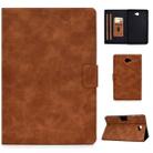 For Samsung Galaxy Tab A 10.1 (2016) T580/T585 Cowhide Texture Horizontal Flip Leather Case with Holder & Card Slots & Sleep / Wake-up Function(Brown) - 1
