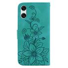 For Sony Xperia 10 VI Lily Embossed Leather Phone Case(Green) - 3