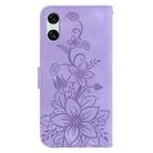 For Sony Xperia 10 VI Lily Embossed Leather Phone Case(Purple) - 3