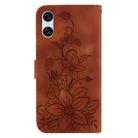 For Sony Xperia 10 VI Lily Embossed Leather Phone Case(Brown) - 3