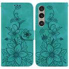 For Sony Xperia 1 VI Lily Embossed Leather Phone Case(Green) - 1