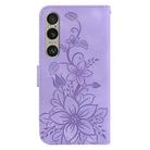 For Sony Xperia 1 VI Lily Embossed Leather Phone Case(Purple) - 3