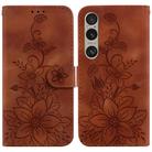 For Sony Xperia 1 VI Lily Embossed Leather Phone Case(Brown) - 1