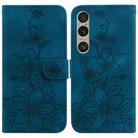 For Sony Xperia 1 VI Lily Embossed Leather Phone Case(Dark Blue) - 1