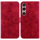 For Sony Xperia 1 VI Lily Embossed Leather Phone Case(Red) - 1