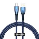 Baseus Lamp Ring Series 100W USB to USB-C/Type-C Fast Charge Data Cable, Length: 1m(Blue) - 1