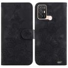 For ZTE Blade A52 Lily Embossed Leather Phone Case(Black) - 1