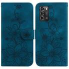 For ZTE Blade A72 / V40 Vita Lily Embossed Leather Phone Case(Dark Blue) - 1