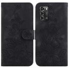 For ZTE Blade A72 / V40 Vita Lily Embossed Leather Phone Case(Black) - 1