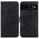 For Google Pixel 7 Pro Lily Embossed Leather Phone Case(Black) - 1