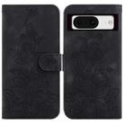 For Google Pixel 8 Lily Embossed Leather Phone Case(Black) - 1