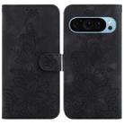 For Google Pixel 9 Lily Embossed Leather Phone Case(Black) - 1