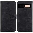 For Google Pixel 8a Lily Embossed Leather Phone Case(Black) - 1