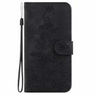 For Google Pixel 8a Lily Embossed Leather Phone Case(Black) - 3