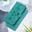 For Google Pixel 9a Lily Embossed Leather Phone Case(Green) - 2