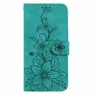 For Google Pixel 9a Lily Embossed Leather Phone Case(Green) - 3