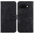 For Google Pixel 9a Lily Embossed Leather Phone Case(Black) - 1