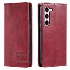 For Samsung Galaxy S23+ 5G TTUDRCH RFID Retro Texture Magnetic Leather Phone Case(Red) - 1