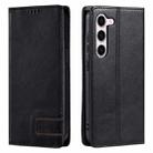 For Samsung Galaxy S23 5G TTUDRCH RFID Retro Texture Magnetic Leather Phone Case(Black) - 1