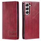For Samsung Galaxy S22+ 5G TTUDRCH RFID Retro Texture Magnetic Leather Phone Case(Red) - 1