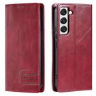 For Samsung Galaxy S22 5G TTUDRCH RFID Retro Texture Magnetic Leather Phone Case(Red) - 1