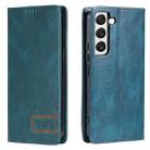 For Samsung Galaxy S22 5G TTUDRCH RFID Retro Texture Magnetic Leather Phone Case(Greem) - 1