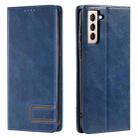 For Samsung Galaxy S21+ 5G TTUDRCH RFID Retro Texture Magnetic Leather Phone Case(Blue) - 1