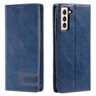 For Samsung Galaxy S21 FE 5G TTUDRCH RFID Retro Texture Magnetic Leather Phone Case(Blue) - 1
