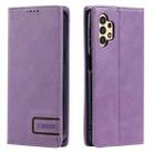 For Samsung Galaxy A13 4G TTUDRCH RFID Retro Texture Magnetic Leather Phone Case(Purple) - 1