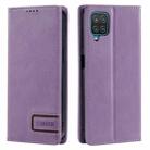 For Samsung Galaxy A22 4G TTUDRCH RFID Retro Texture Magnetic Leather Phone Case(Purple) - 1